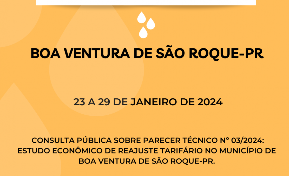 CONSULTA PÚBLICA ESTUDO REVISÃO TARIFA DE ÁGUA 2024