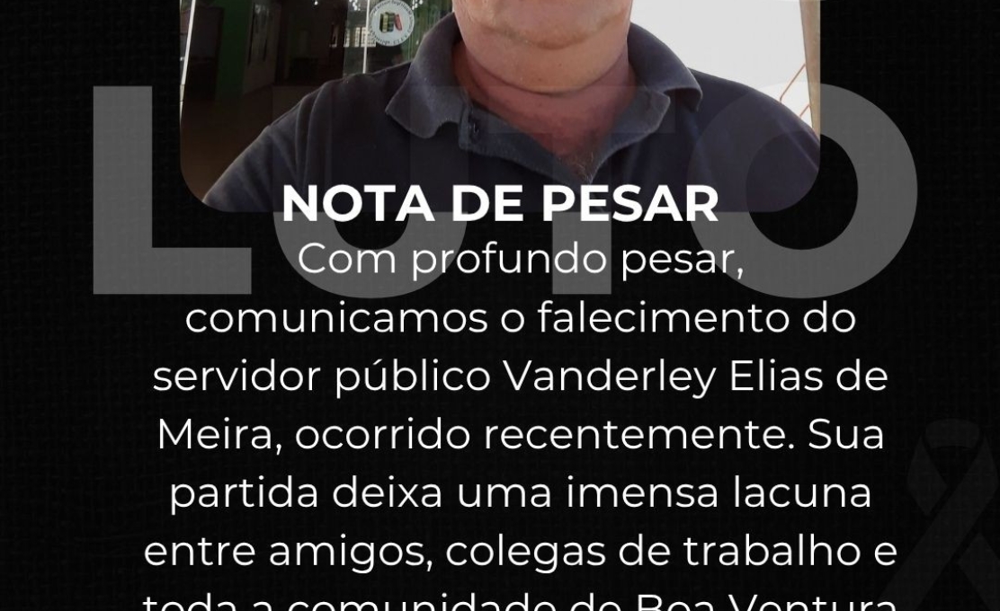 Nota de Pesar – Vanderley Elias de Meira