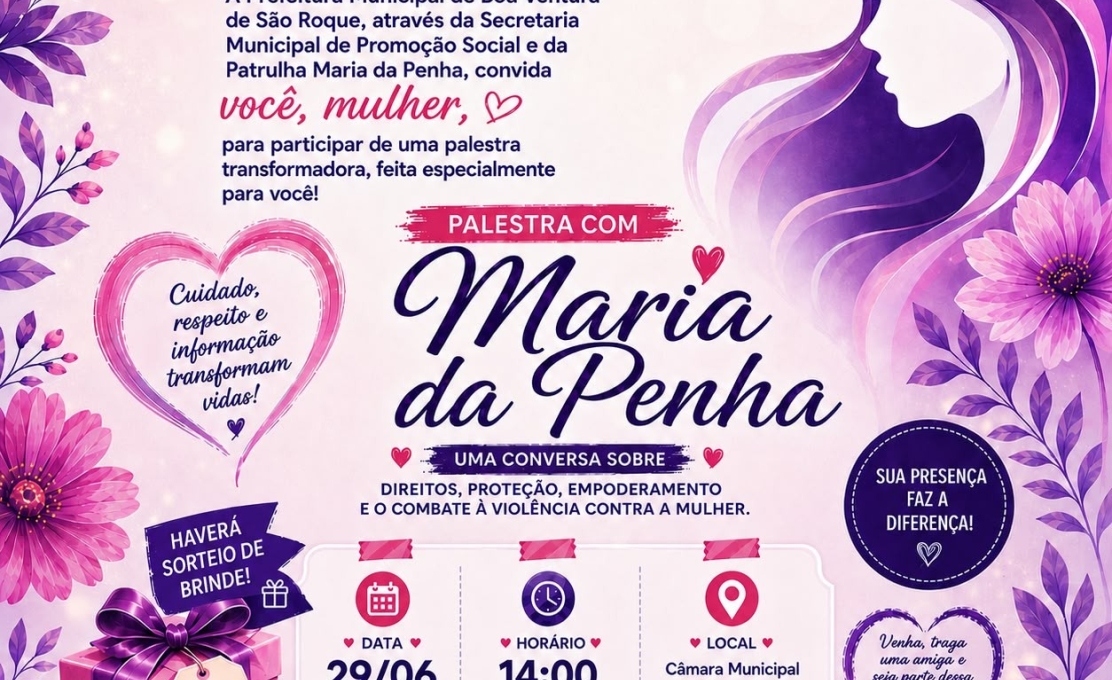 CONVITE - PALESTRA COM MARIA DA PENHA