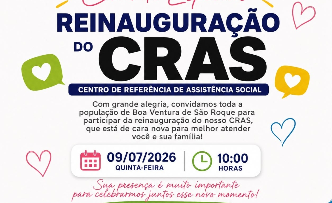 CONVITE ESPECIAL REINAUGURAÇÃO DO CRAS