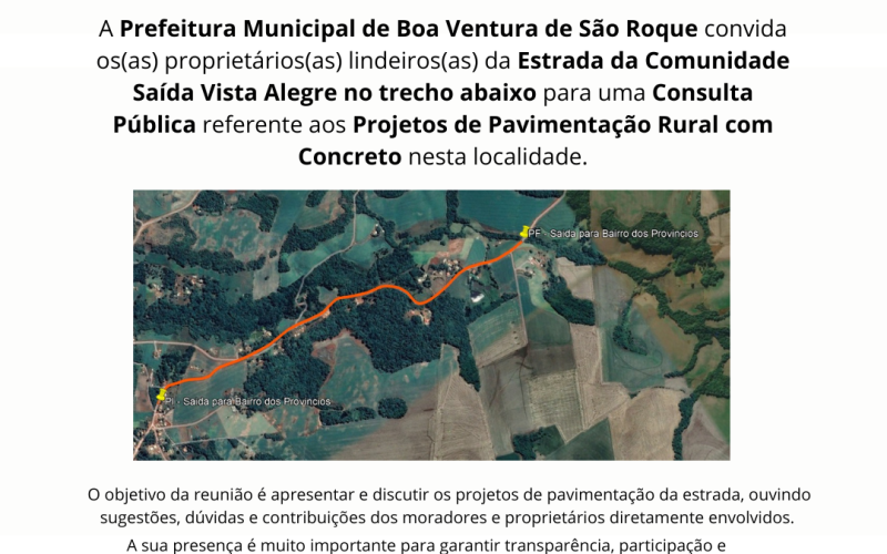 CONVITE CONSULTA PÚBLICA - SAÍDA VISTA ALEGRE